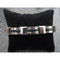 Armband staal en rubber 21cm